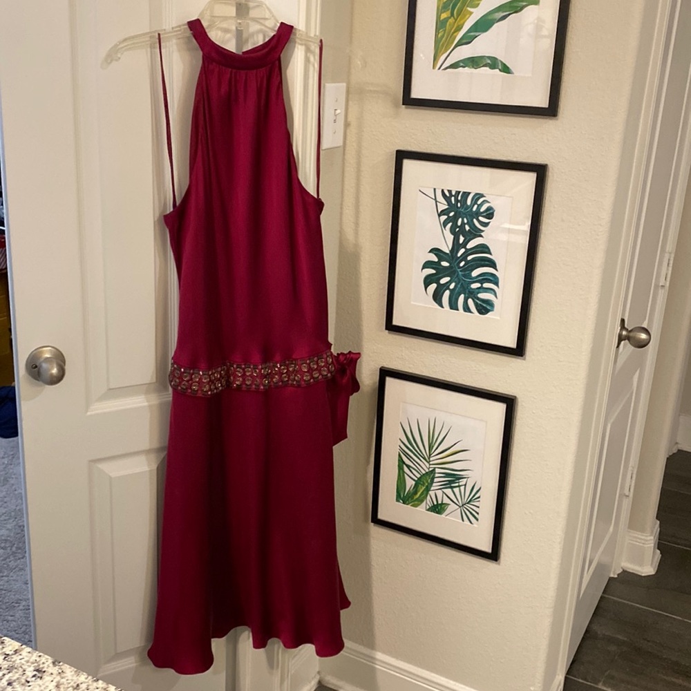 Gorgeous silk burgundy dress